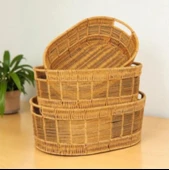 Oval Rattan Orta Boy Sepet thumbnail 2