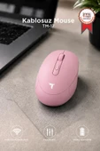 Mouse Çift Modlu Sessiz Kablosuz Fare TM17 Pembe thumbnail 1