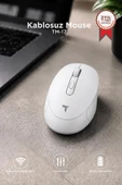 Mouse Çift Modlu Sessiz Kablosuz Fare TM17 Beyaz thumbnail 1