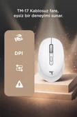Mouse Çift Modlu Sessiz Kablosuz Fare TM17 Beyaz thumbnail 3