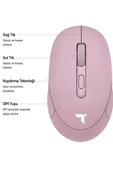 Mouse Çift Modlu Sessiz Kablosuz Fare TM17 Pembe thumbnail 4