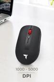 Mouse Çift Modlu Sessiz Kablosuz Fare TM18 Siyah thumbnail 2