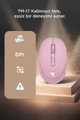 Mouse Çift Modlu Sessiz Kablosuz Fare TM17 Pembe thumbnail 3