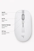 Mouse Çift Modlu Sessiz Kablosuz Fare TM18 Beyaz thumbnail 4