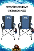 Oslo Lüks 2'li Kamp Sandalye Seti Mavi thumbnail 1