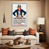 Uncle Sam Vintage Kanvas Tablo thumbnail 1