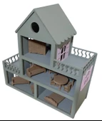 Boyalı Oyuncak Ahşap Barbie Evi thumbnail 5