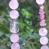 1900 Pembe Kuvars el yapımı kolye thumbnail 4