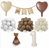 One 30 Balonlu, 1 Yaş Kalpli Set thumbnail 1