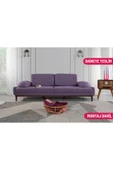 Perla Sofa   NELSON ÜÇLÜ KOLTUK KETEN MOR thumbnail 1