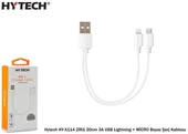 Hytech HY-X114 2İN1 20cm 3A USB Lightning + MİCRO thumbnail 1