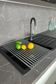 Primanova Lavabo Üstü Katlanabilen Mutfak Rafı - Gri thumbnail 1