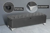Vetra Sandıklı Bench Puf, Beyaz thumbnail 2