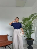 Kadın Basic Tshirt Lacivert thumbnail 3
