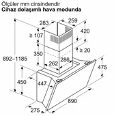 Bosch DWK91LT60 Davlumbaz Duvar Tipi thumbnail 2