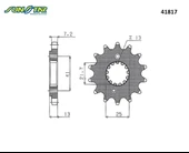 ÖN DİŞLİ HONDA VT C SHADOW 750cc 1997-2013 thumbnail 2