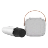 Jwin BK-320 Mikrofonlu Bluetooth Hoparlör - Beyaz thumbnail 4