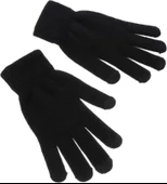 Unisex Triko Dokuma Eldiven - Siyah thumbnail 2