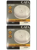 (2 Adet) Cata Pilli Duman Dedektörü Hassas Algılamalı thumbnail 1