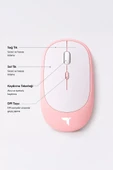 Mouse Çift Modlu Sessiz Kablosuz Fare TM16 Pembe thumbnail 5