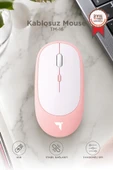 Mouse Çift Modlu Sessiz Kablosuz Fare TM16 Pembe thumbnail 1