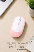 Mouse Çift Modlu Sessiz Kablosuz Fare TM16 Pembe thumbnail 2