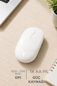 Mouse Çift Modlu Sessiz Kablosuz Fare TM16 Beyaz thumbnail 2