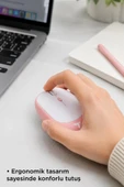 Mouse Çift Modlu Sessiz Kablosuz Fare TM16 Pembe thumbnail 4