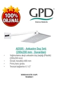 GPD ADS05 Ankastre Duş Başlığı (200X200) thumbnail 4