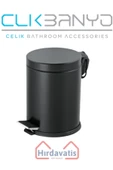 ÇELİK BANYO Paslanmaz Çelik Pedallı Çöp Kovası 5lt Siyah thumbnail 3