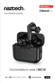 MC16 NAZTECH BEYAZ BLUETOOTH KULAKLIK thumbnail 1