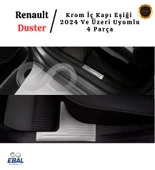 Renault Duster 2024 Üzeri İçin Krom İç Kapı Eşiği 4 Kapı Paslanmaz Çelik thumbnail 4