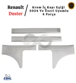 Renault Duster 2024 Üzeri İçin Krom İç Kapı Eşiği 4 Kapı Paslanmaz Çelik thumbnail 3