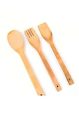 Bambu 3'lü Kaşık Spatula Ve Çatal Set thumbnail 1
