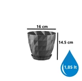 Omnipazar SO-KRT3 Dekoratif Kristal Saksı Takımı 1.85 lt Antrasit 5 Adet thumbnail 2