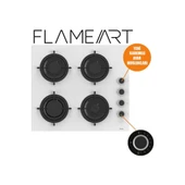 Ferre CS206 Flameart Cam Beyaz Ankastre Ocak thumbnail 2