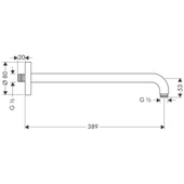Hansgrohe Tepe Duş Dirseği 389 mm Satin Siyah thumbnail 2