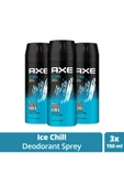 3 Adet Axe Ice Chill Erkek Deodorant Sprey 150 ml thumbnail 7