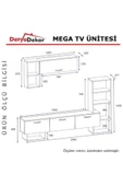 BMdekor Tv Ünitesi Deva Beyaz Ceviz thumbnail 3