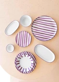 The Mia Joy Oval Servis 2li Set Mor 17x30x4 cm thumbnail 6