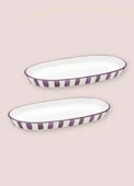 The Mia Joy Oval Servis 2li Set Mor 17x30x4 cm thumbnail 7