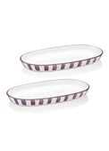 The Mia Joy Oval Servis 2li Set Mor 17x30x4 cm thumbnail 1
