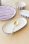 The Mia Joy Oval Servis 2li Set Mor 17x30x4 cm thumbnail 4
