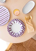 The Mia Joy Oval Servis 2li Set Mor 17x30x4 cm thumbnail 5