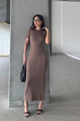 Düz Formlu Triko Maxi Elbise DNV-000134 thumbnail 2