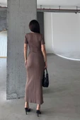 Düz Formlu Triko Maxi Elbise DNV-000134 thumbnail 3