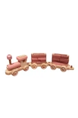 WOODTOY'S ORGANİK OYUNCAK DÜNYASI AHŞAP PEMBE BLOKLU TREN - 16 PARÇA thumbnail 4