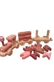 WOODTOY'S ORGANİK OYUNCAK DÜNYASI AHŞAP PEMBE BLOKLU TREN - 16 PARÇA thumbnail 3