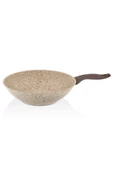 FALEZ Creamy 28 Cm Granit Wok Tava thumbnail 3