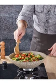 FALEZ Creamy 28 Cm Granit Wok Tava thumbnail 1
